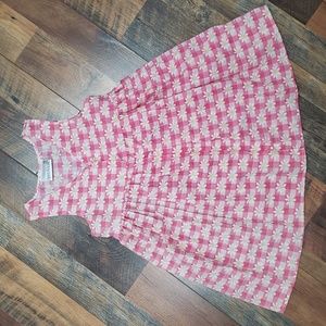 Speechless Pink & White Gingham Daisy Print Button Front Dress, Size 6X